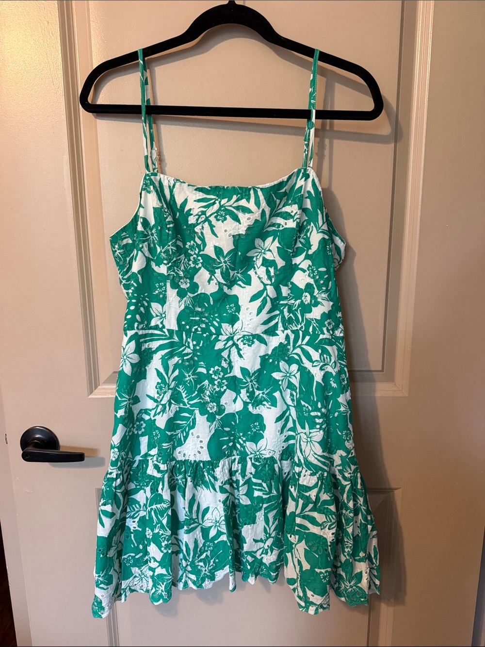 Francesca's Collections Green and White Floral Mini Dress